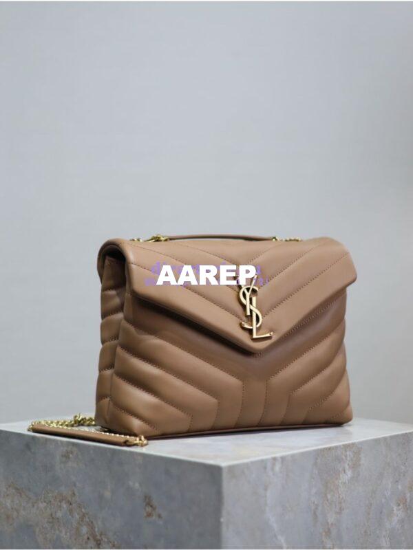 Replica Yves Saint Laurent YSL Loulou Small In Matelassé “Y” Leather 494699 Caramel 5