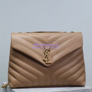 Replica YSL Saint Laurent Medium Loulou Bag In "Y" Matelassé Leather 459749 Caramel