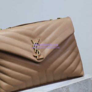 Replica YSL Saint Laurent Medium Loulou Bag In "Y" Matelassé Leather 459749 Caramel 2