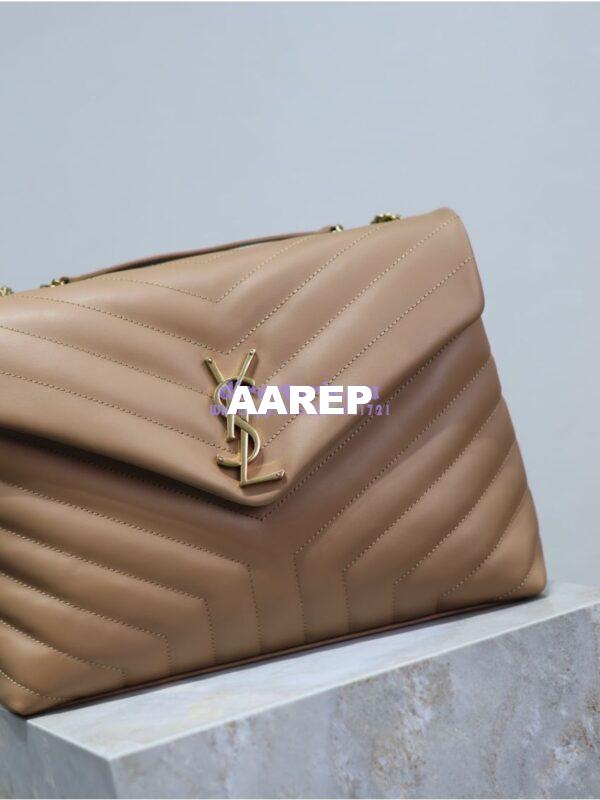 Replica YSL Saint Laurent Medium Loulou Bag In "Y" Matelassé Leather 459749 Caramel 4