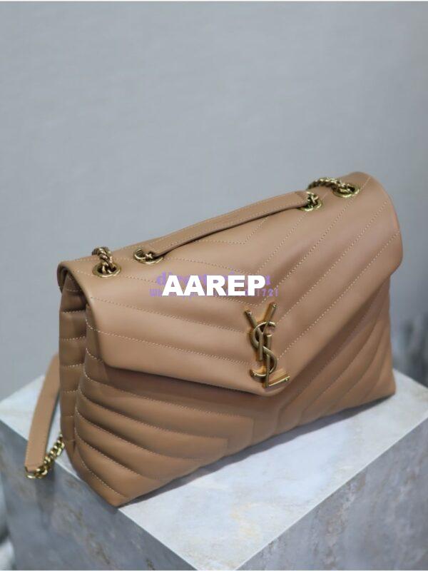 Replica YSL Saint Laurent Medium Loulou Bag In "Y" Matelassé Leather 459749 Caramel 5