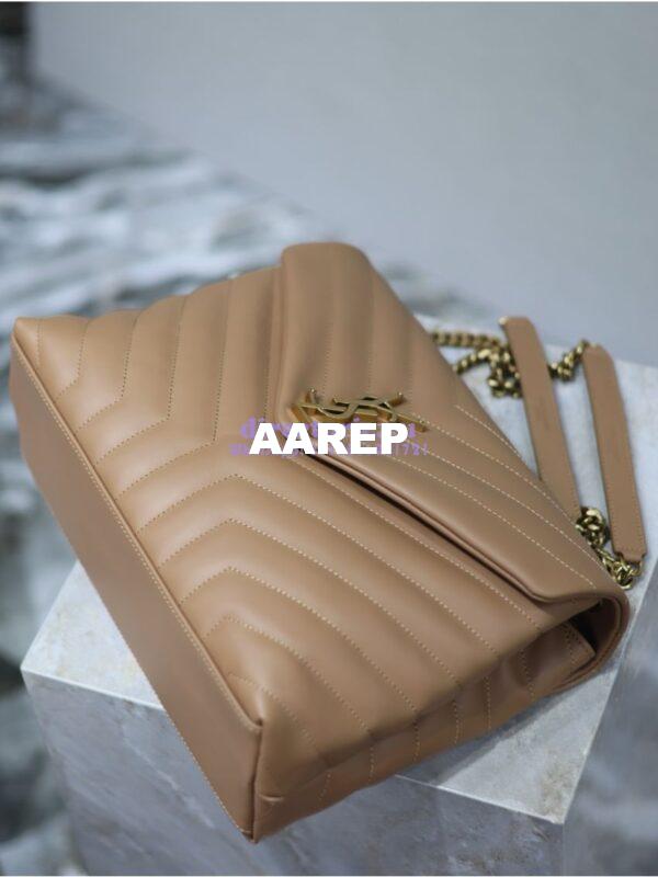 Replica YSL Saint Laurent Medium Loulou Bag In "Y" Matelassé Leather 459749 Caramel 7