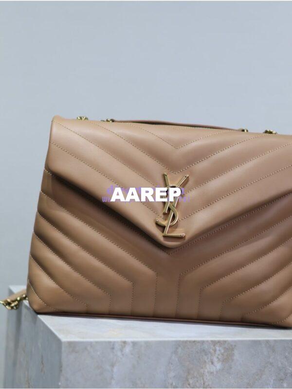 Replica YSL Saint Laurent Medium Loulou Bag In "Y" Matelassé Leather 459749 Caramel 8