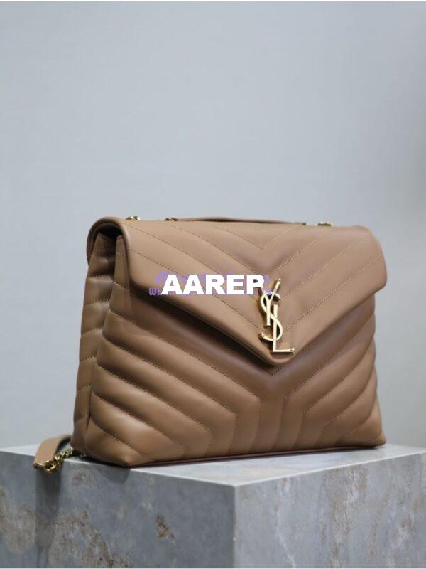 Replica YSL Saint Laurent Medium Loulou Bag In "Y" Matelassé Leather 459749 Caramel 9