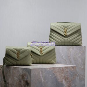 Replica YSL Saint Laurent Medium Loulou Bag In "Y" Matelassé Leather 459749 Avocado