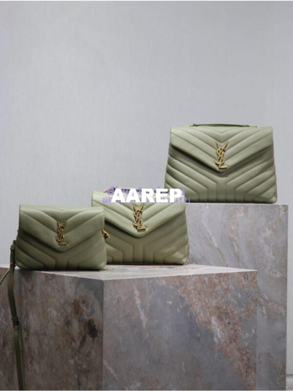 Replica YSL Saint Laurent Medium Loulou Bag In "Y" Matelassé Leather 459749 Avocado