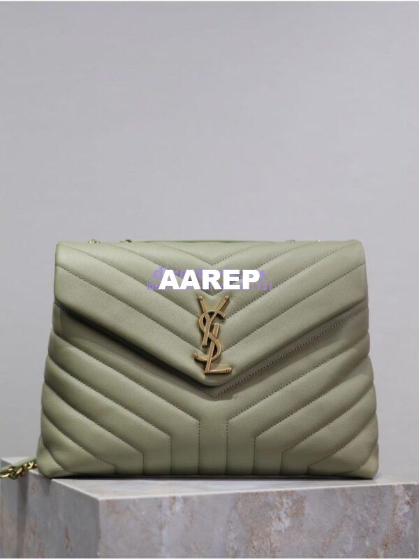 Replica YSL Saint Laurent Medium Loulou Bag In "Y" Matelassé Leather 459749 Avocado 2