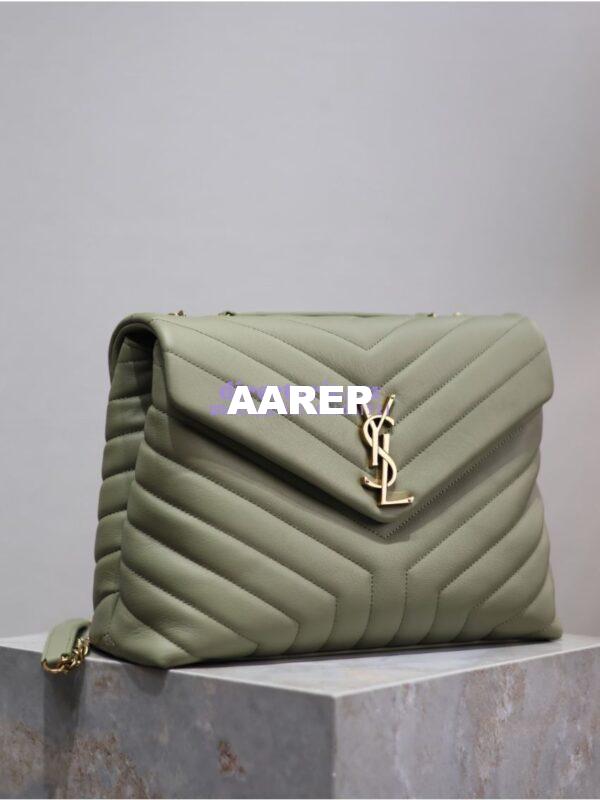 Replica YSL Saint Laurent Medium Loulou Bag In "Y" Matelassé Leather 459749 Avocado 3