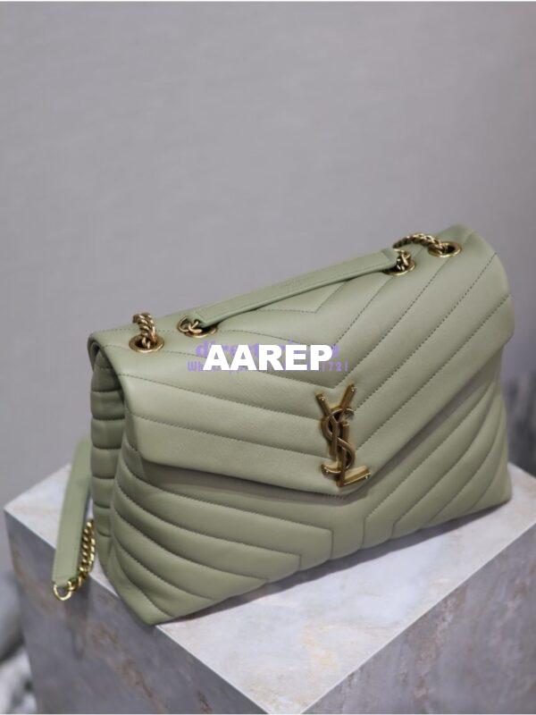Replica YSL Saint Laurent Medium Loulou Bag In "Y" Matelassé Leather 459749 Avocado 4