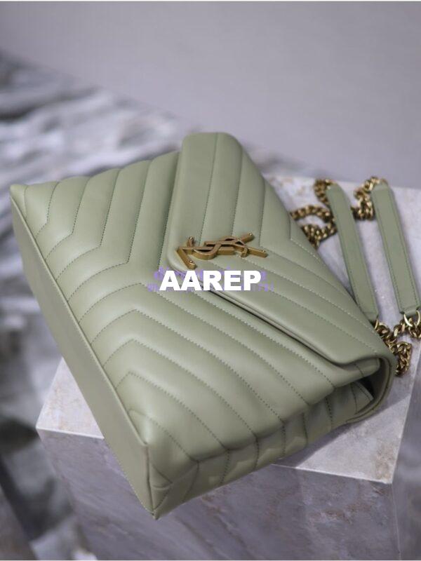 Replica YSL Saint Laurent Medium Loulou Bag In "Y" Matelassé Leather 459749 Avocado 5