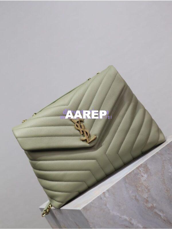 Replica YSL Saint Laurent Medium Loulou Bag In "Y" Matelassé Leather 459749 Avocado 6