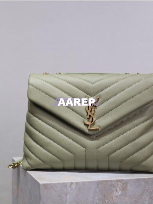 Replica YSL Saint Laurent Medium Loulou Bag In "Y" Matelassé Leather 459749 Avocado 7
