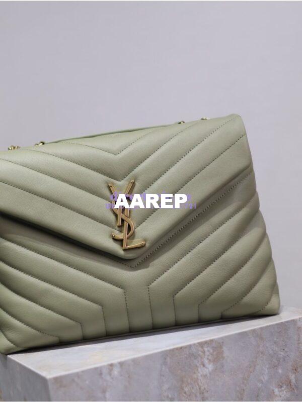 Replica YSL Saint Laurent Medium Loulou Bag In "Y" Matelassé Leather 459749 Avocado 8