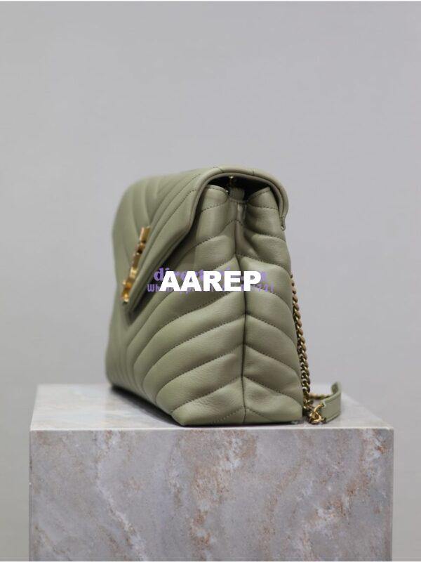 Replica YSL Saint Laurent Medium Loulou Bag In "Y" Matelassé Leather 459749 Avocado 9