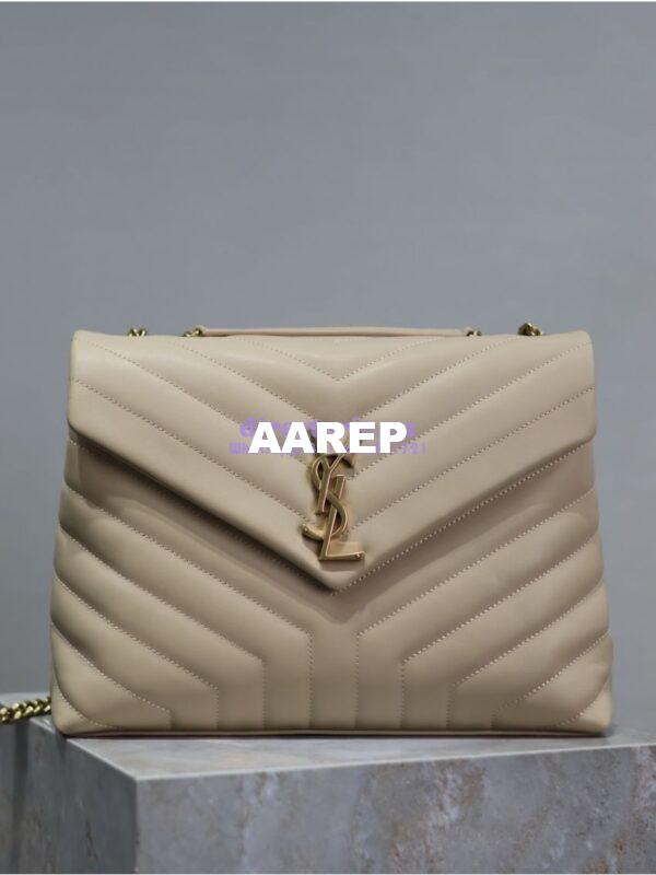 Replica YSL Saint Laurent Medium Loulou Bag In "Y" Matelassé Leather 459749 Beige