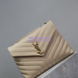 Replica YSL Saint Laurent Medium Loulou Bag In "Y" Matelassé Leather 459749 Beige 2