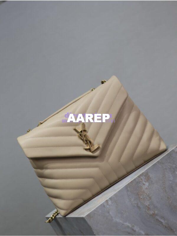 Replica YSL Saint Laurent Medium Loulou Bag In "Y" Matelassé Leather 459749 Beige 2