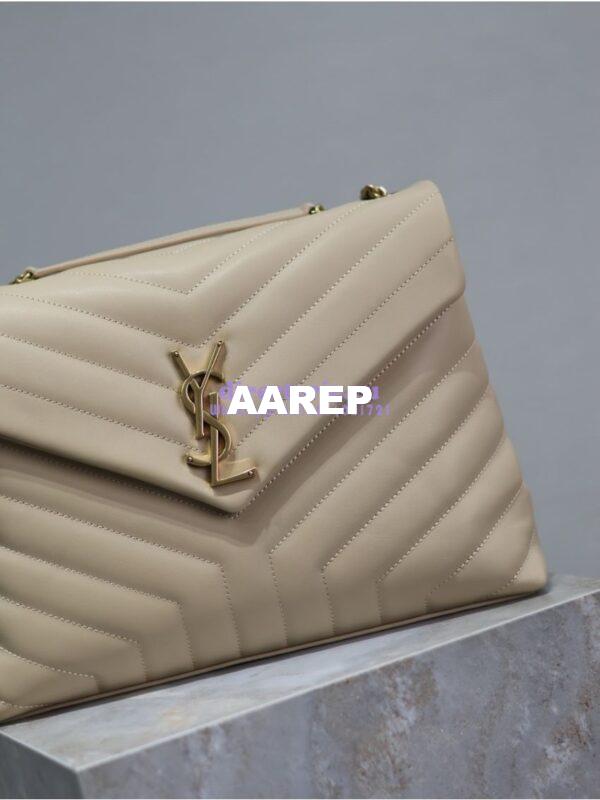 Replica YSL Saint Laurent Medium Loulou Bag In "Y" Matelassé Leather 459749 Beige 6