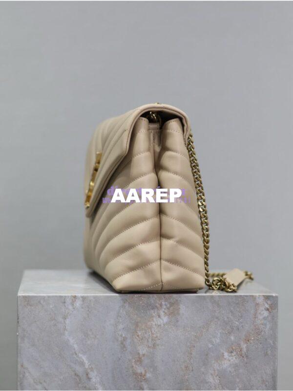 Replica YSL Saint Laurent Medium Loulou Bag In "Y" Matelassé Leather 459749 Beige 14