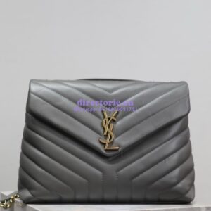 Replica YSL Saint Laurent Medium Loulou Bag In "Y" Matelassé Leather 459749 Gray