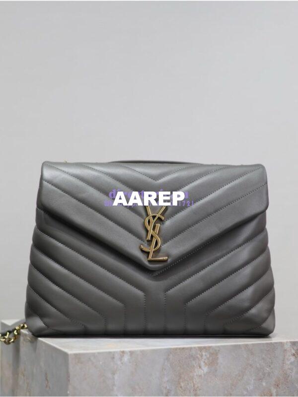 Replica YSL Saint Laurent Medium Loulou Bag In "Y" Matelassé Leather 459749 Gray