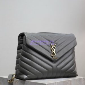 Replica YSL Saint Laurent Medium Loulou Bag In "Y" Matelassé Leather 459749 Gray 2