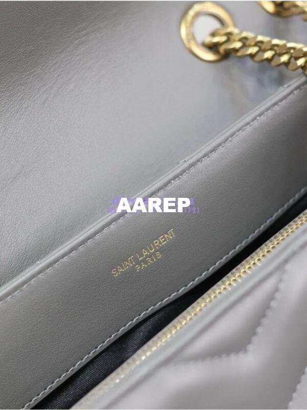 Replica YSL Saint Laurent Medium Loulou Bag In "Y" Matelassé Leather 459749 Gray 10