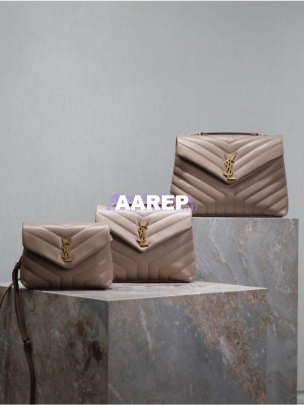 Replica YSL Saint Laurent Medium Loulou Bag In "Y" Matelassé Leather 459749 Powder Pink 3