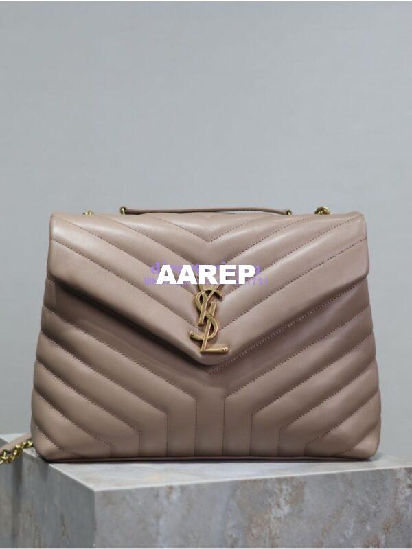 Replica YSL Saint Laurent Medium Loulou Bag In "Y" Matelassé Leather 459749 Powder Pink 4