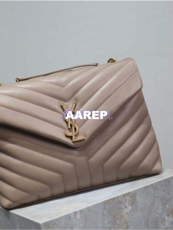 Replica YSL Saint Laurent Medium Loulou Bag In "Y" Matelassé Leather 459749 Powder Pink 7