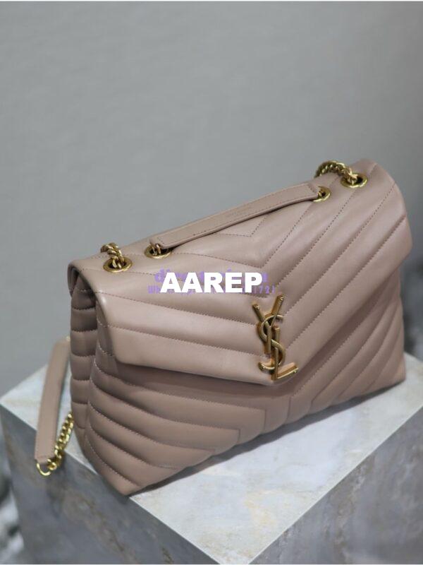 Replica YSL Saint Laurent Medium Loulou Bag In "Y" Matelassé Leather 459749 Powder Pink 9