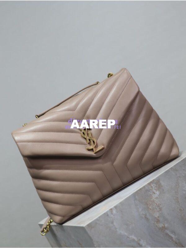 Replica YSL Saint Laurent Medium Loulou Bag In "Y" Matelassé Leather 459749 Powder Pink 10