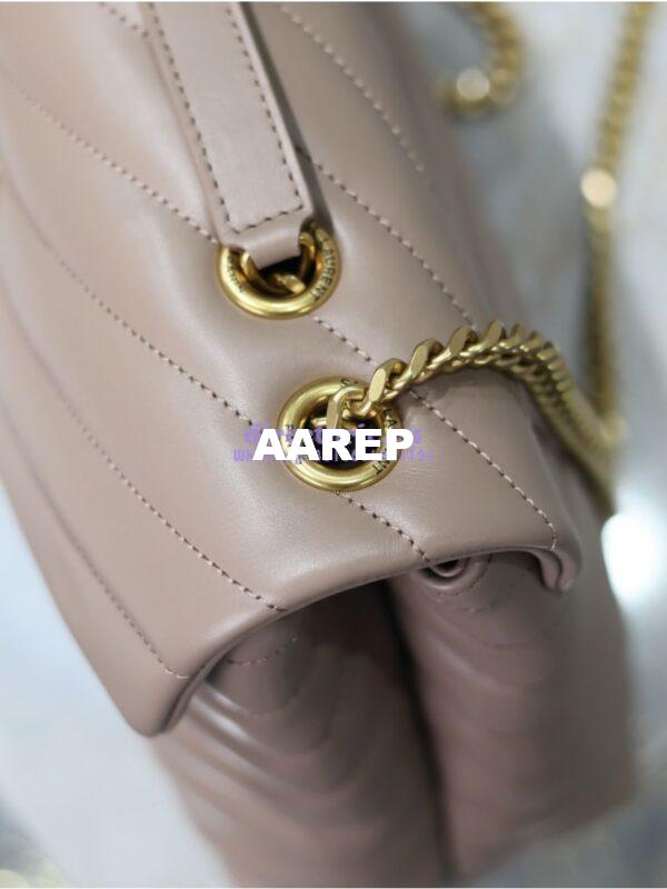 Replica YSL Saint Laurent Medium Loulou Bag In "Y" Matelassé Leather 459749 Powder Pink 11
