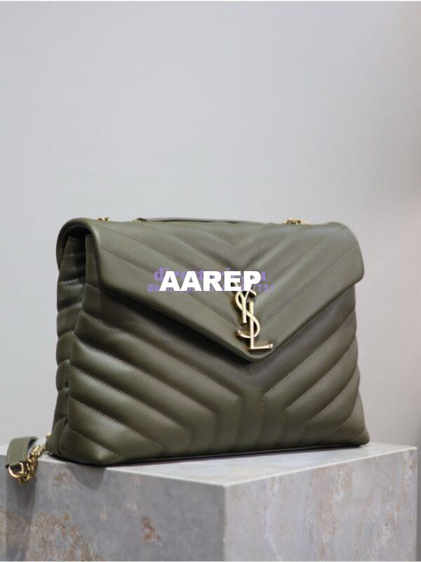 Replica YSL Saint Laurent Medium Loulou Bag In "Y" Matelassé Leather 459749 Light Musk 4