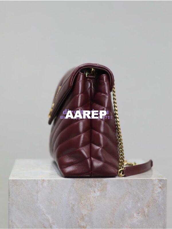 Replica YSL Saint Laurent Medium Loulou Bag In "Y" Matelassé Leather 459749 Dark Red Wine 9