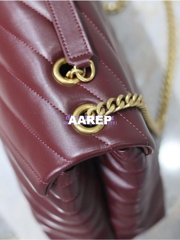 Replica YSL Saint Laurent Medium Loulou Bag In "Y" Matelassé Leather 459749 Dark Red Wine 12