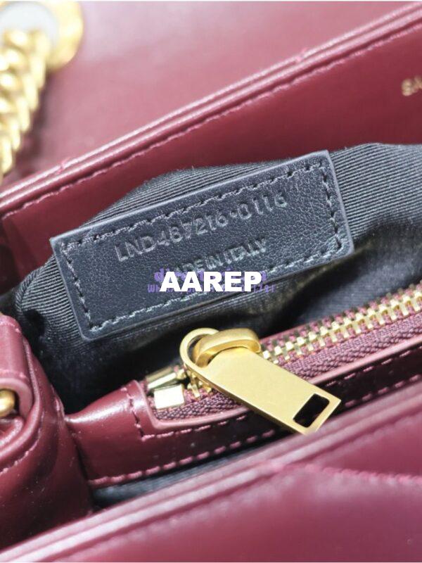 Replica YSL Saint Laurent Medium Loulou Bag In "Y" Matelassé Leather 459749 Dark Red Wine 13