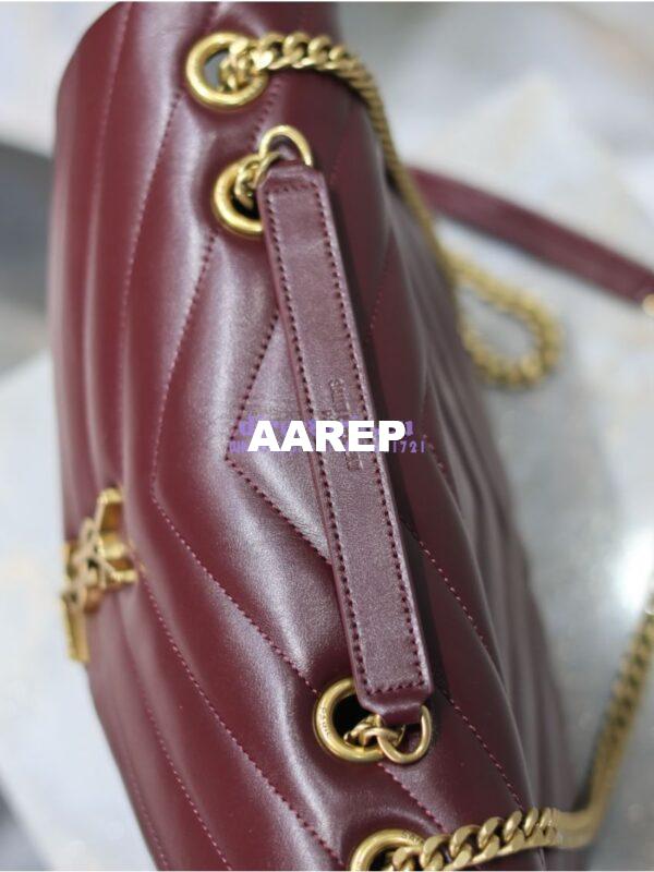 Replica YSL Saint Laurent Medium Loulou Bag In "Y" Matelassé Leather 459749 Dark Red Wine 15