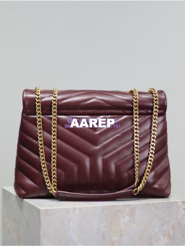 Replica YSL Saint Laurent Medium Loulou Bag In "Y" Matelassé Leather 459749 Dark Red Wine 17