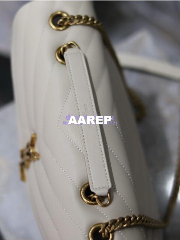 Replica YSL Saint Laurent Medium Loulou Bag In "Y" Matelassé Leather 459749 Blanc Gold Hardware 10