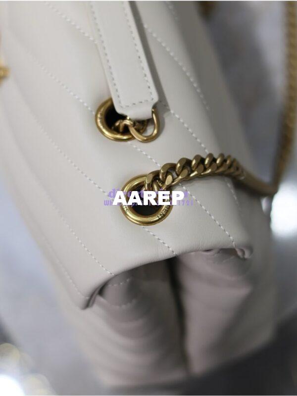 Replica YSL Saint Laurent Medium Loulou Bag In "Y" Matelassé Leather 459749 Blanc Gold Hardware 11
