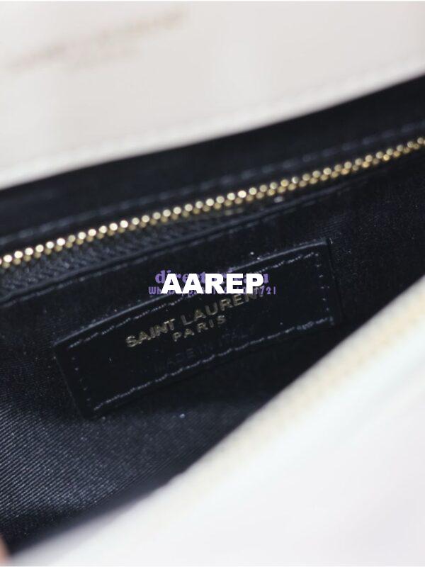 Replica YSL Saint Laurent Medium Loulou Bag In "Y" Matelassé Leather 459749 Blanc Gold Hardware 13