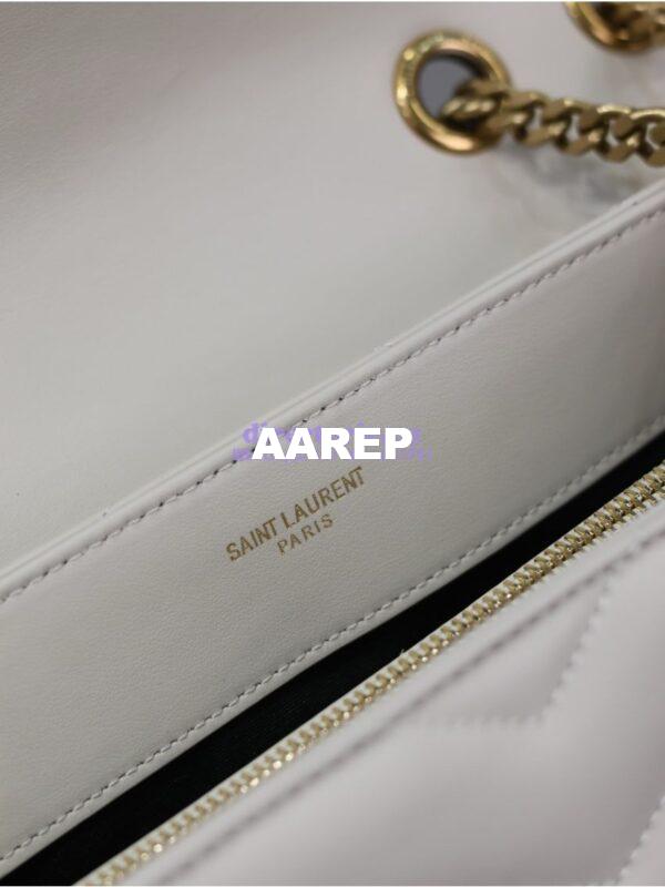 Replica YSL Saint Laurent Medium Loulou Bag In "Y" Matelassé Leather 459749 Blanc Gold Hardware 15