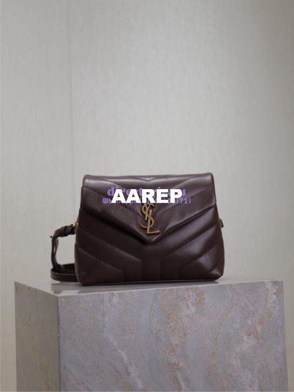 Replica Yves Saint Laurent YSL Loulou Toy Bag In Matelassé "Y" Leather 467072 coffee