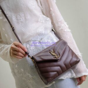 Replica Yves Saint Laurent YSL Loulou Toy Bag In Matelassé "Y" Leather 467072 coffee 2