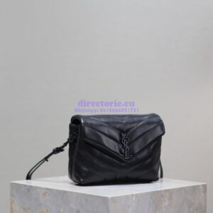 Replica Yves Saint Laurent YSL Loulou Toy Bag In Matelassé "Y" Leather 467072 All Black 2