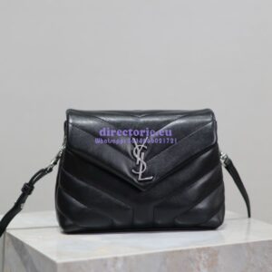 Replica Yves Saint Laurent YSL Loulou Toy Bag In Matelassé "Y" Leather 467072 Black Silver Hardware 2