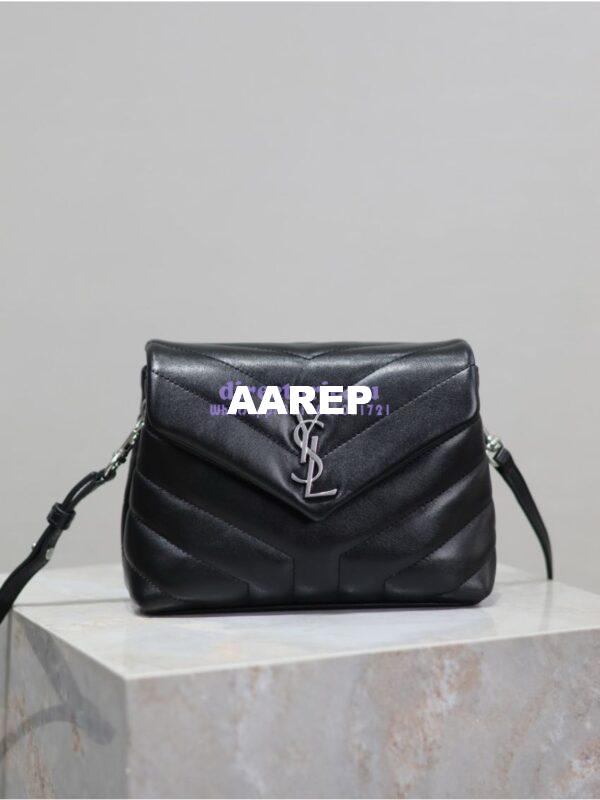 Replica Yves Saint Laurent YSL Loulou Toy Bag In Matelassé "Y" Leather 467072 Black Silver Hardware 2