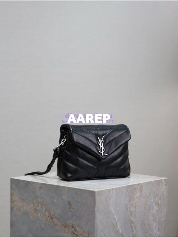 Replica Yves Saint Laurent YSL Loulou Toy Bag In Matelassé "Y" Leather 467072 Black Silver Hardware 3