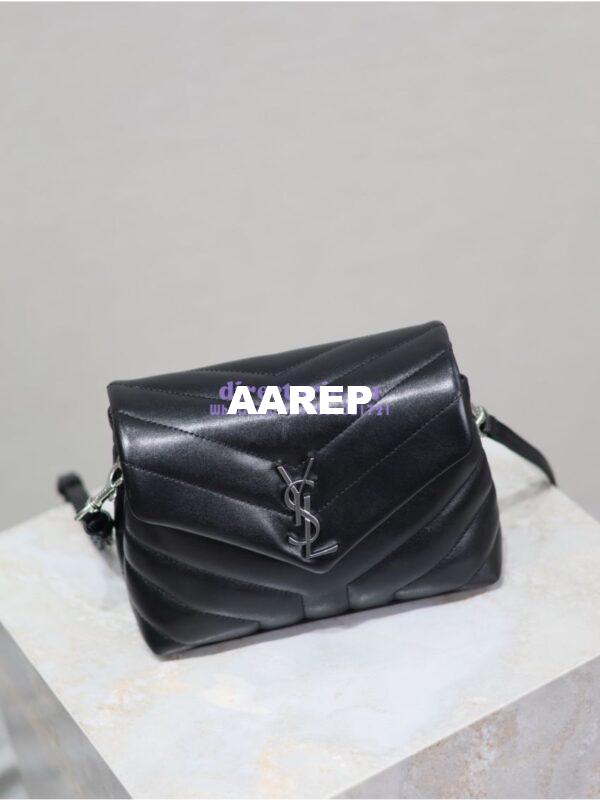 Replica Yves Saint Laurent YSL Loulou Toy Bag In Matelassé "Y" Leather 467072 Black Silver Hardware 4